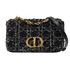 Medium DiorCaro, &pound;2,600, Handbags, Black, Fabric/Leather, Front view